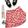 imageLYANER Womens Casual Floral Print Satin Silk High Waist Zipper Mini Short SkirtPink