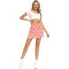 imageLYANER Womens Casual Floral Print Satin Silk High Waist Zipper Mini Short SkirtPink