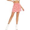 imageLYANER Womens Casual Floral Print Satin Silk High Waist Zipper Mini Short SkirtPink