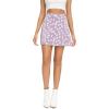 imageLYANER Womens Casual Floral Print Satin Silk High Waist Zipper Mini Short SkirtPurple