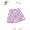imageLYANER Womens Casual Floral Print Satin Silk High Waist Zipper Mini Short SkirtPurple