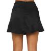 imageLYANER Womens Casual Floral Print Satin Silk High Waist Zipper Mini Short SkirtSolid Black