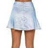 imageLYANER Womens Casual Floral Print Satin Silk High Waist Zipper Mini Short SkirtSolid Blue