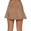 imageLYANER Womens Casual Floral Print Satin Silk High Waist Zipper Mini Short SkirtSolid Khaki