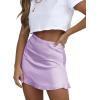 imageLYANER Womens Casual Floral Print Satin Silk High Waist Zipper Mini Short SkirtSolid Lilac
