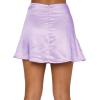 imageLYANER Womens Casual Floral Print Satin Silk High Waist Zipper Mini Short SkirtSolid Lilac