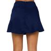 imageLYANER Womens Casual Floral Print Satin Silk High Waist Zipper Mini Short SkirtSolid Navy