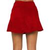 imageLYANER Womens Casual Floral Print Satin Silk High Waist Zipper Mini Short SkirtSolid Red