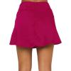 imageLYANER Womens Casual Floral Print Satin Silk High Waist Zipper Mini Short SkirtSolid Rose Red