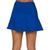 imageLYANER Womens Casual Floral Print Satin Silk High Waist Zipper Mini Short SkirtSolid Royal Blue
