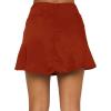 imageLYANER Womens Casual Floral Print Satin Silk High Waist Zipper Mini Short SkirtSolid Rust
