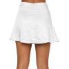 imageLYANER Womens Casual Floral Print Satin Silk High Waist Zipper Mini Short SkirtSolid White