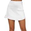 imageLYANER Womens Casual Floral Print Satin Silk High Waist Zipper Mini Short SkirtSolid White