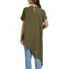 imageLYANER Womens Casual Mock Neck Short Sleeve Irregular Hem Loose Blouse Long Shirt TopArmy Green