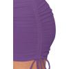 imageLYANER Womens Ribbed Side Drawstring Ruched Stretchy Mini Pencil Bodycon Short SkirtDark Purple