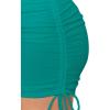 imageLYANER Womens Ribbed Side Drawstring Ruched Stretchy Mini Pencil Bodycon Short SkirtDark Teal