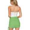 imageLYANER Womens Ribbed Side Drawstring Ruched Stretchy Mini Pencil Bodycon Short SkirtGrass Green