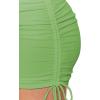 imageLYANER Womens Ribbed Side Drawstring Ruched Stretchy Mini Pencil Bodycon Short SkirtGrass Green