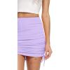 imageLYANER Womens Ribbed Side Drawstring Ruched Stretchy Mini Pencil Bodycon Short SkirtLight Purple