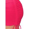 imageLYANER Womens Ribbed Side Drawstring Ruched Stretchy Mini Pencil Bodycon Short SkirtRose Red
