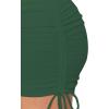 imageLYANER Womens Ribbed Side Drawstring Ruched Stretchy Mini Pencil Bodycon Short SkirtSolid Dark Green