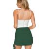 imageLYANER Womens Ribbed Side Drawstring Ruched Stretchy Mini Pencil Bodycon Short SkirtSolid Dark Green