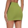 imageLYANER Womens Casual Drawstring Ruched Split Hem Ribbed Mini Short SkirtKiwi