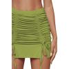 imageLYANER Womens Casual Drawstring Ruched Split Hem Ribbed Mini Short SkirtKiwi