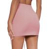 imageLYANER Womens Casual Drawstring Ruched Split Hem Ribbed Mini Short SkirtPink