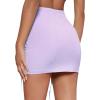 imageLYANER Womens Casual Drawstring Ruched Split Hem Ribbed Mini Short SkirtPurple