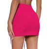 imageLYANER Womens Casual Drawstring Ruched Split Hem Ribbed Mini Short SkirtRose