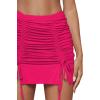 imageLYANER Womens Casual Drawstring Ruched Split Hem Ribbed Mini Short SkirtRose
