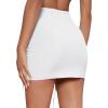 imageLYANER Womens Casual Drawstring Ruched Split Hem Ribbed Mini Short SkirtWhite