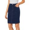 imageLYANER Womens Casual Stretch High Waist Bodycon Denim Jean Midi Skirt with PocketsNavy