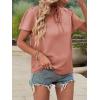 imageLYANER Womens Elegant Frill Mock Neck Ruffle Short Sleeve Blouse Work Shirt TopDusty Pink