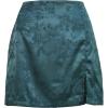 imageLYANER Womens Elegant Jacquard Side Split Slit Zipper High Waist Mini Short SkirtDark Green
