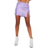 imageLYANER Womens Elegant Jacquard Side Split Slit Zipper High Waist Mini Short SkirtLight Purple