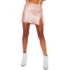 imageLYANER Womens Elegant Jacquard Side Split Slit Zipper High Waist Mini Short SkirtPink