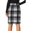 imageLYANER Womens Elegant Plaid Zipper High Waist Bodycon Fall Pencil Midi Skirt Knee LengthBlack