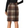 imageLYANER Womens Elegant Plaid Zipper High Waist Bodycon Fall Pencil Midi Skirt Knee LengthCaramel