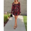 imageLYANER Womens Floral Print Off Shoulder Long Sleeve Ruffle Hem Romper Short JumpsuitFloral Black