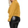 imageLYANER Womens Satin Collar Neck Drape Ruched Front Long Sleeve Blouse Shirt TopGinger