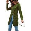 imageLYANER Womens Sexy Zip Up V Neck Long Sleeve Side Split Asymmetrical Hem Longline Tunic Blouse TopArmy Green