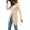 imageLYANER Womens Sexy Zip Up V Neck Long Sleeve Side Split Asymmetrical Hem Longline Tunic Blouse TopBeige