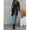 imageLYANER Womens Sexy Zip Up V Neck Long Sleeve Side Split Asymmetrical Hem Longline Tunic Blouse TopBlack