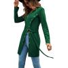 imageLYANER Womens Sexy Zip Up V Neck Long Sleeve Side Split Asymmetrical Hem Longline Tunic Blouse TopDark Green