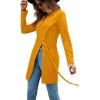 imageLYANER Womens Sexy Zip Up V Neck Long Sleeve Side Split Asymmetrical Hem Longline Tunic Blouse TopGinger