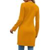 imageLYANER Womens Sexy Zip Up V Neck Long Sleeve Side Split Asymmetrical Hem Longline Tunic Blouse TopGinger