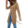 imageLYANER Womens Sexy Zip Up V Neck Long Sleeve Side Split Asymmetrical Hem Longline Tunic Blouse TopKhaki
