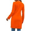 imageLYANER Womens Sexy Zip Up V Neck Long Sleeve Side Split Asymmetrical Hem Longline Tunic Blouse TopNeon Orange